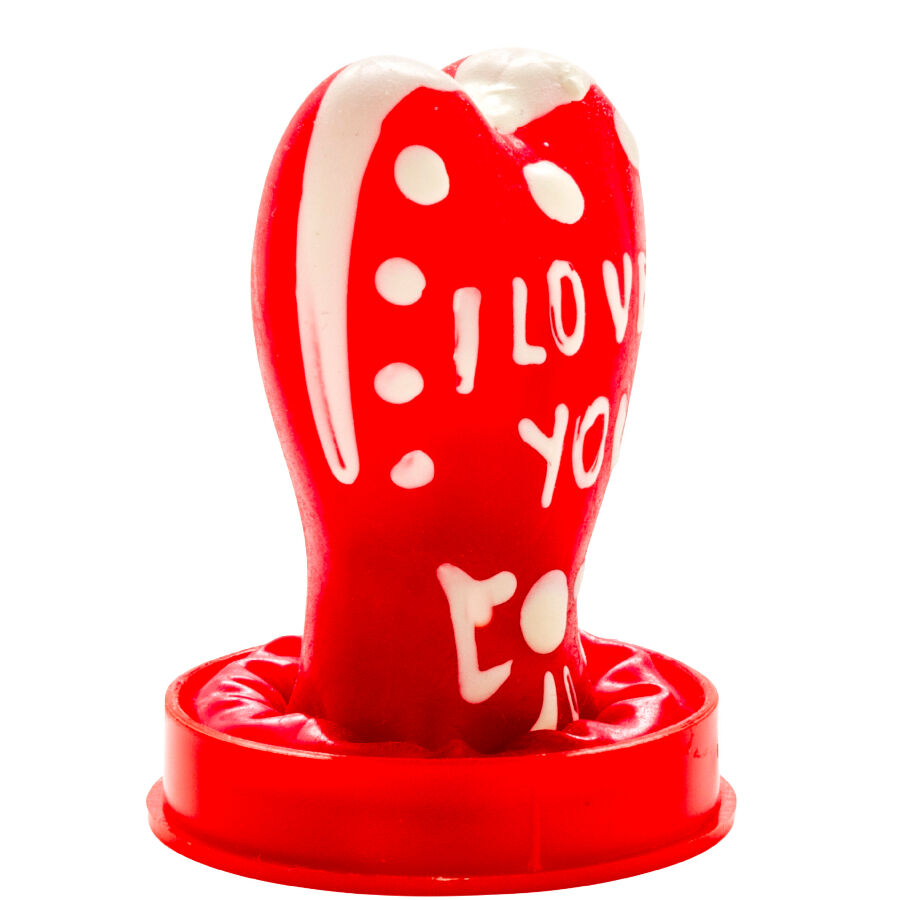 CONDOMERIE – Handbemaltes Neuheitskondom Herz „Ich liebe dich“