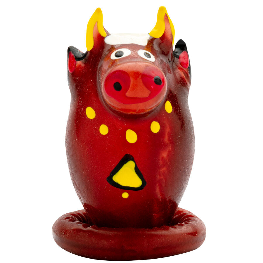 CONDOMERIE – HANDPAINTED NOVELTY CONDOMS BULL MODEL 1
