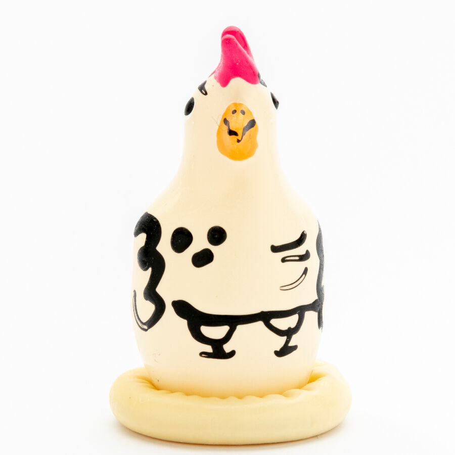 CONDOMERIE – Handbemaltes Neuheitskondom Cocky Rooster