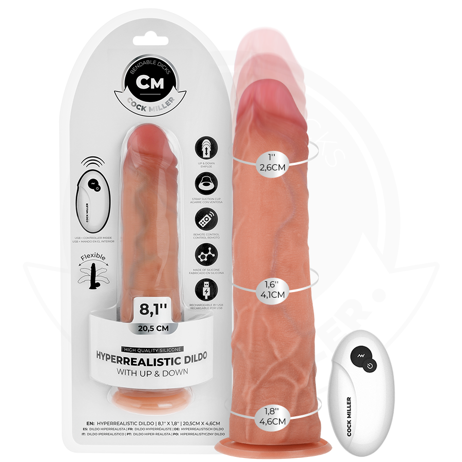 COCK MILLER – Gode hyperréaliste avec ventouse, va-et-vient et télécommande