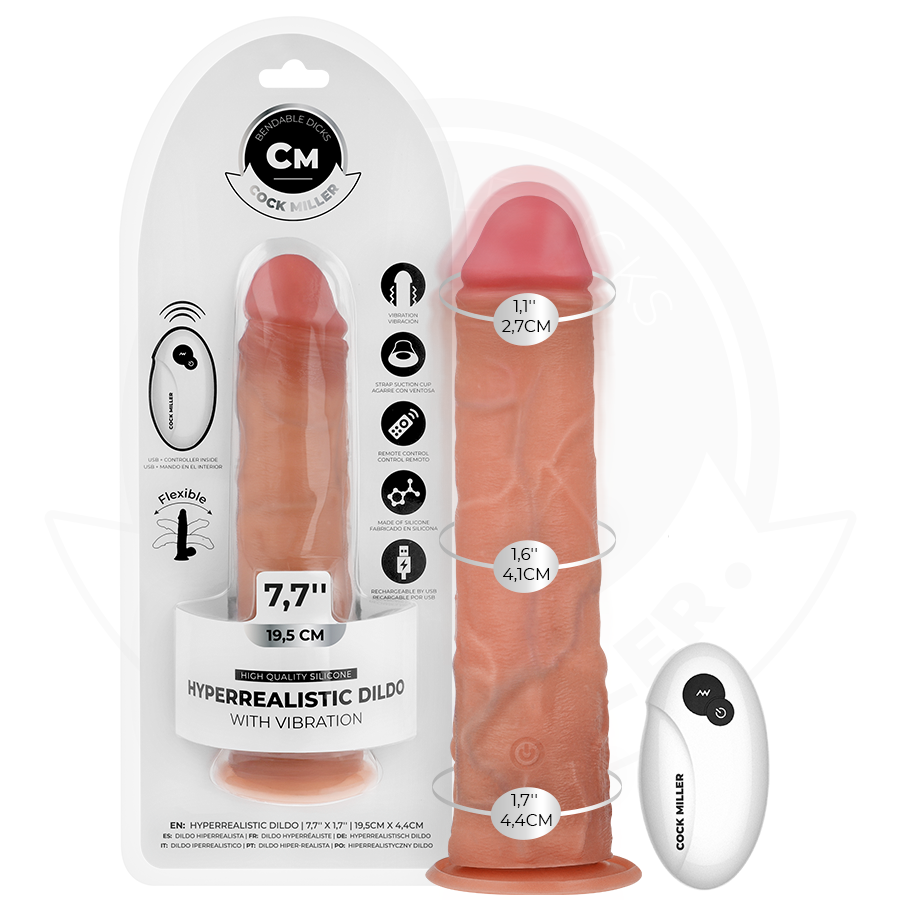 COCK MILLER – Gode réaliste avec ventouse, vibrations et télécommande