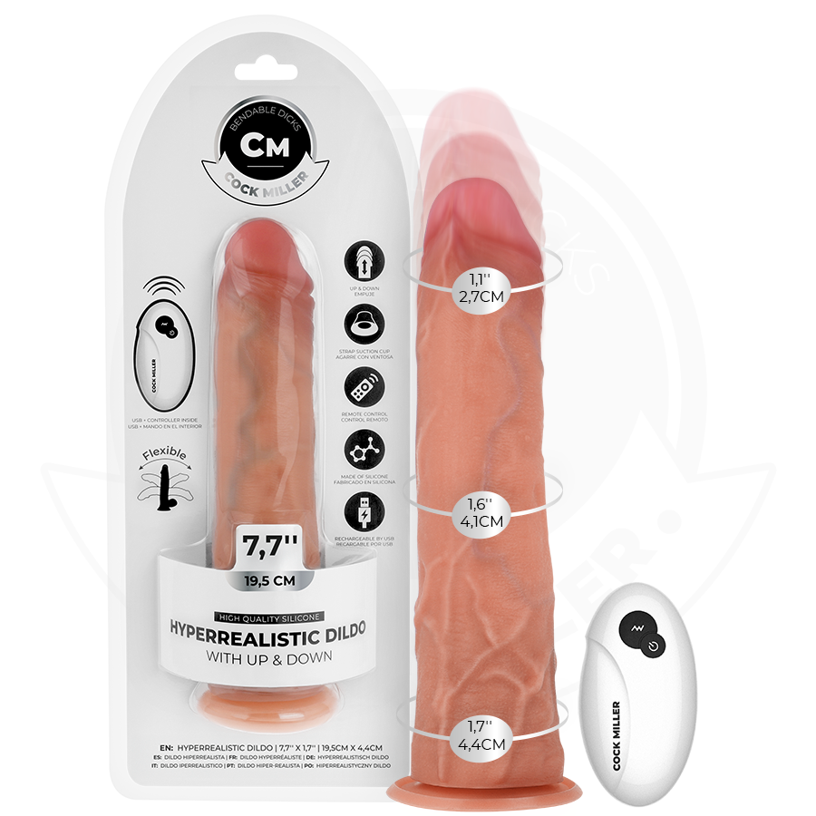 COCK MILLER – Gode hyperréaliste avec ventouse, va-et-vient et télécommande
