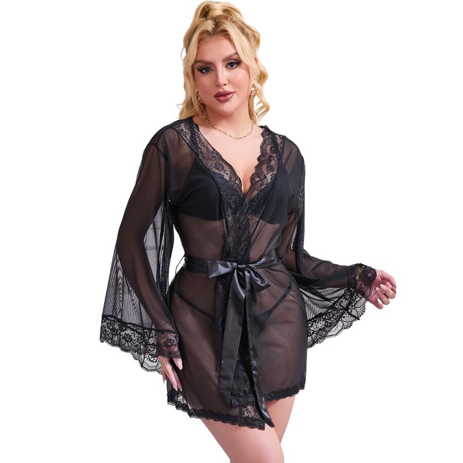 SUBBLIME – ROBE EN TISSU TRANSPARENT AVEC DÉTAIL DENTELLE NOIR