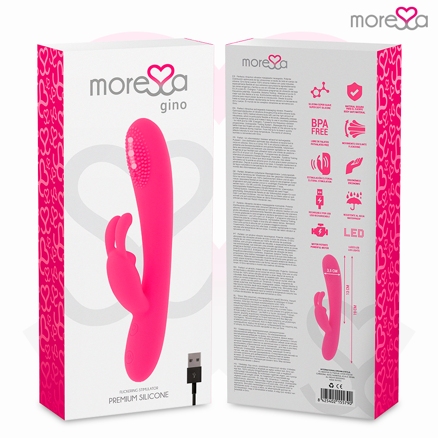 MORESSA Gino – Rabbit-Vibrator mit Kitzelsystem, Premium-Silikon – Ansicht 8