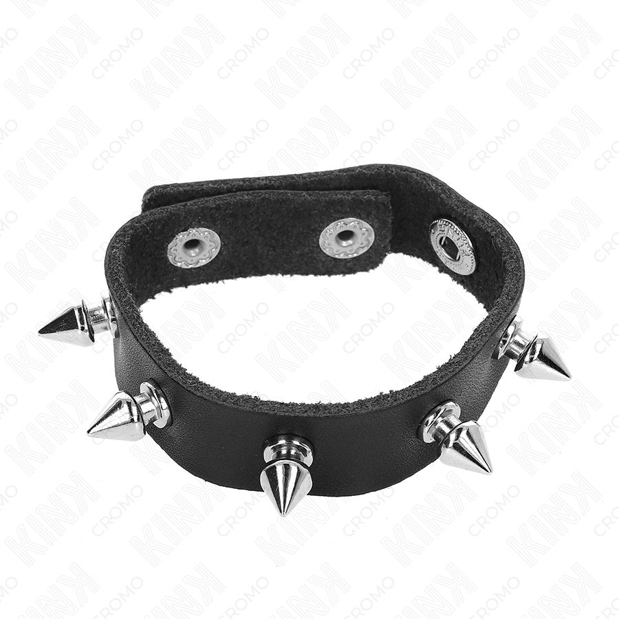 KINK – ANELLO PER PENE IN PELLE CON PUNTE 21,5 X 1,6 CM