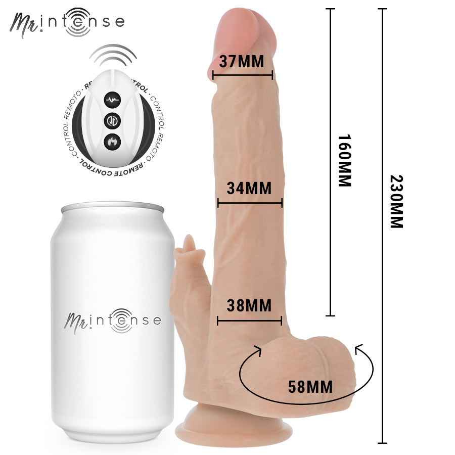 Mr Intense Redford – Multifunktions-Vibrator mit Auf-Ab-Bewegung, 23 cm