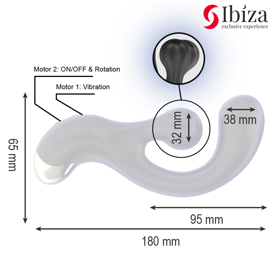 Ibiza – Vibrierender und rotierender Stimulator