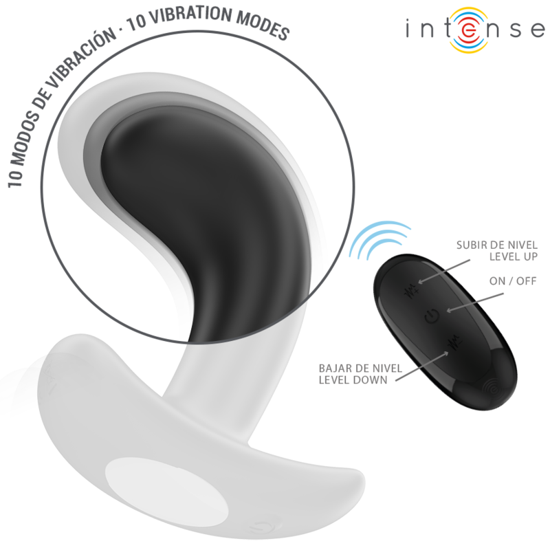 Intense Chandler – Analplug mit Fernbedienung, 10 Vibrationen, schwarz