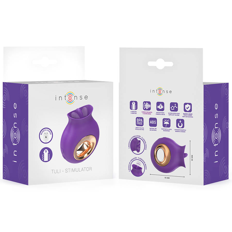 INTENSE – TULI CLITORIS STIMULATOR 9 VIBRATIONS & 9 OSCILLATIONS PURPLE