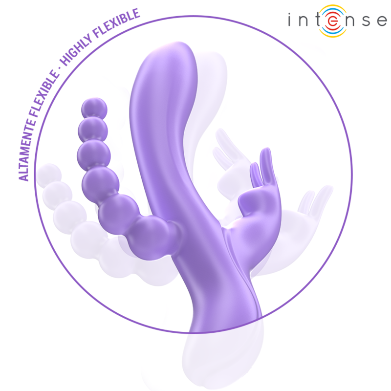 Intense Miko – Dreifachvibrator mit Rabbit- und Analarm, lila