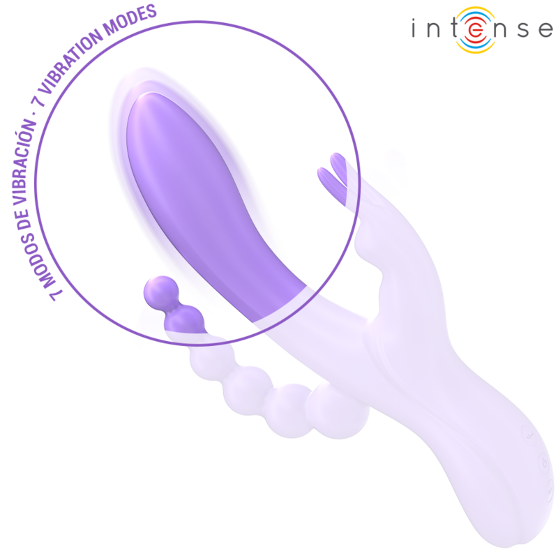 Intense Miko – Dreifachvibrator mit Rabbit- und Analarm, lila
