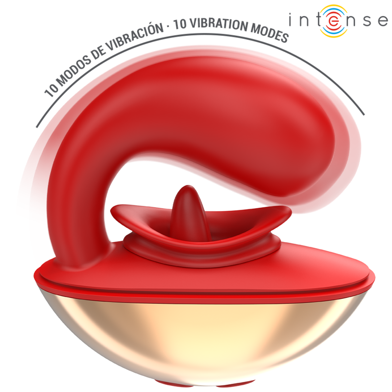 INTENSE – VIBRATEUR & STIMULATEUR MARIAH EN FORME DE U 10 VIBRATIONS ROUGE