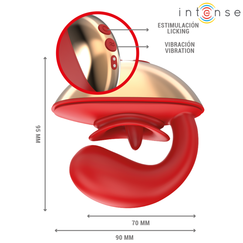 INTENSE – VIBRATORE E STIMOLATORE MARIAH A FORMA DI U 10 VIBRAZIONI ROSSO