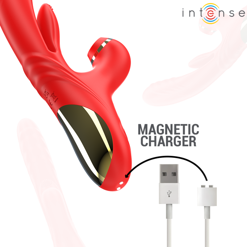 INTENSE – KAROL MULTIFUNCTION VIBRATOR THRUST & STIMULATION & STIMULATING WAVES RED