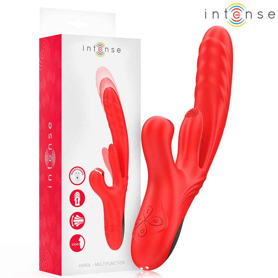 INTENSE – KAROL MULTIFUNCTION VIBRATOR THRUST & STIMULATION & STIMULATING WAVES RED