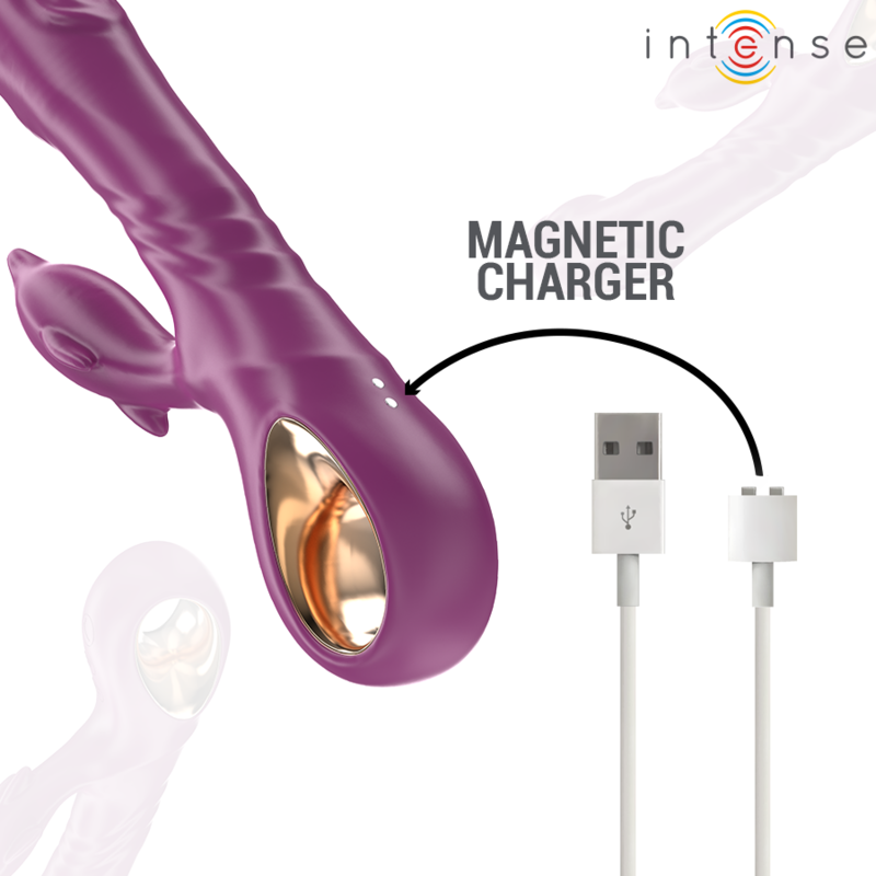 INTENSE – VIBRATORE MULTIFUNZIONE HALLE CON LINGUA STIMOLANTE A DELFINO VIOLA