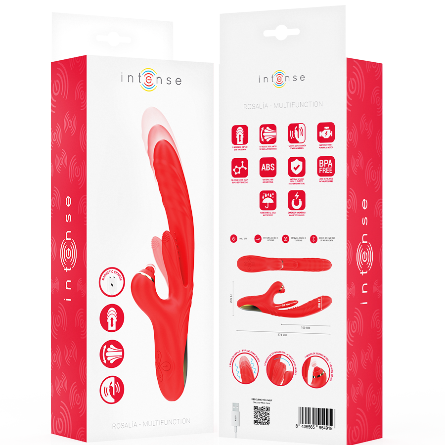 INTENSE – ROSALIA MULTIFUNCTION VIBRATOR 3 IN 1 RED
