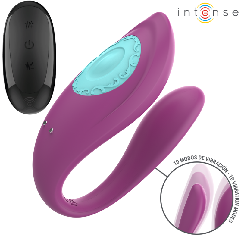 INTENSE – ANNIE VIBRATORE E STIMOLATORE A FORMA DI U TELECOMANDO VIOLA