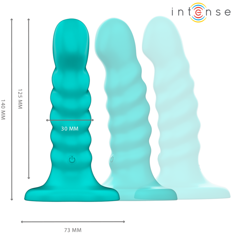 INTENSE – VIBRATORE BUFFY TAGLIA S DESIGN A SPIRALE 10 VIBRAZIONI TELECOMANDO BLU