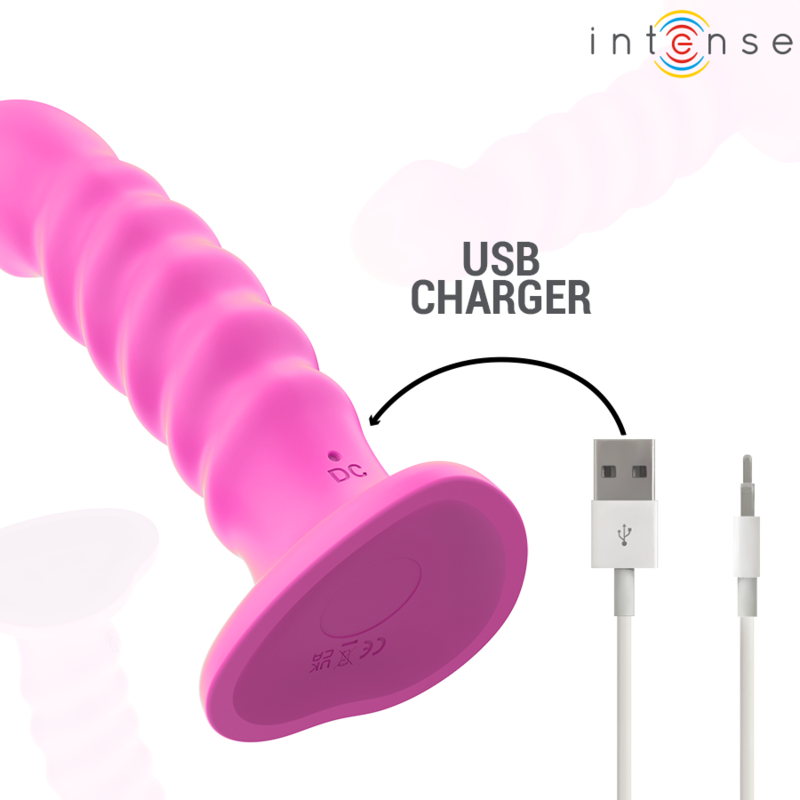 INTENSE – CINDY VIBRATEUR TAILLE L DESIGN SPIRALE 10 VIBRATIONS ROSE TÉLÉCOMMANDE
