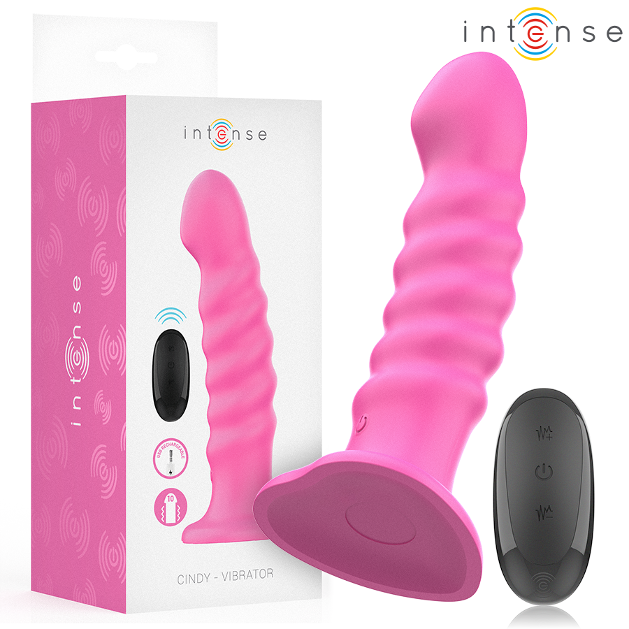 INTENSE – CINDY VIBRATEUR TAILLE L DESIGN SPIRALE 10 VIBRATIONS ROSE TÉLÉCOMMANDE