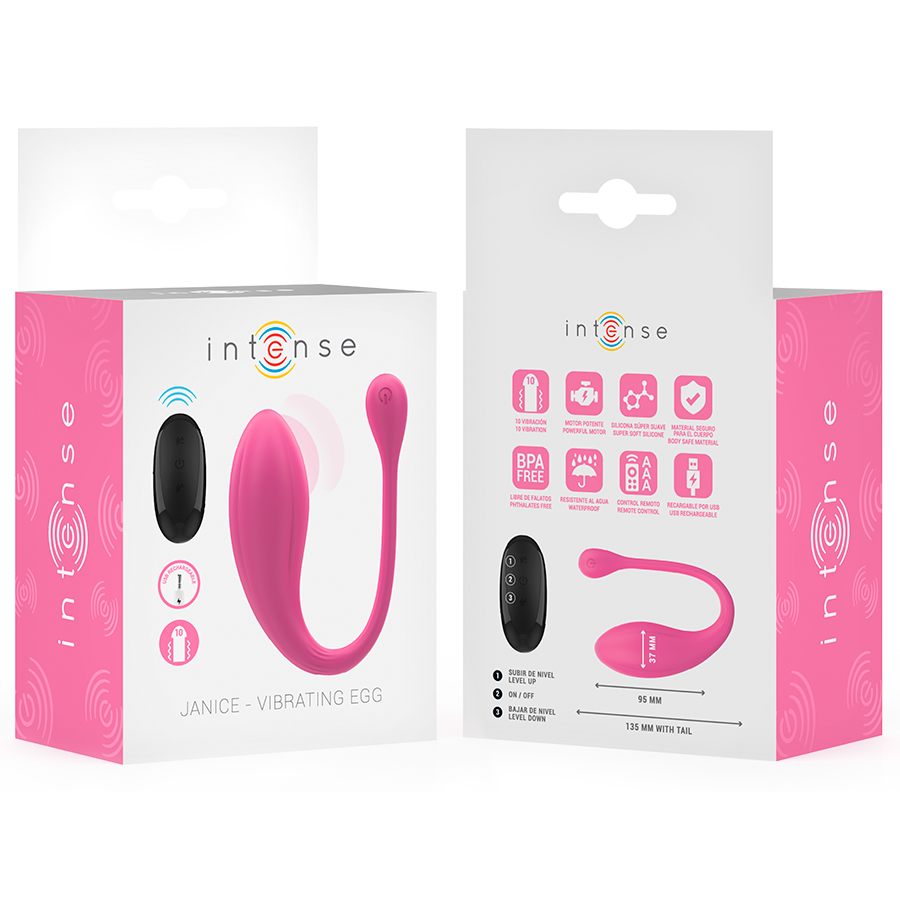 Intense Janice – U-Vibrator mit Doppelstimulation, rosa, Fernbedienung