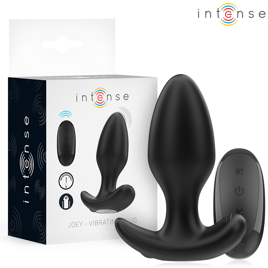 Intense Joey – Analplug mit Fernbedienung, 10 Vibrationen, schwarz