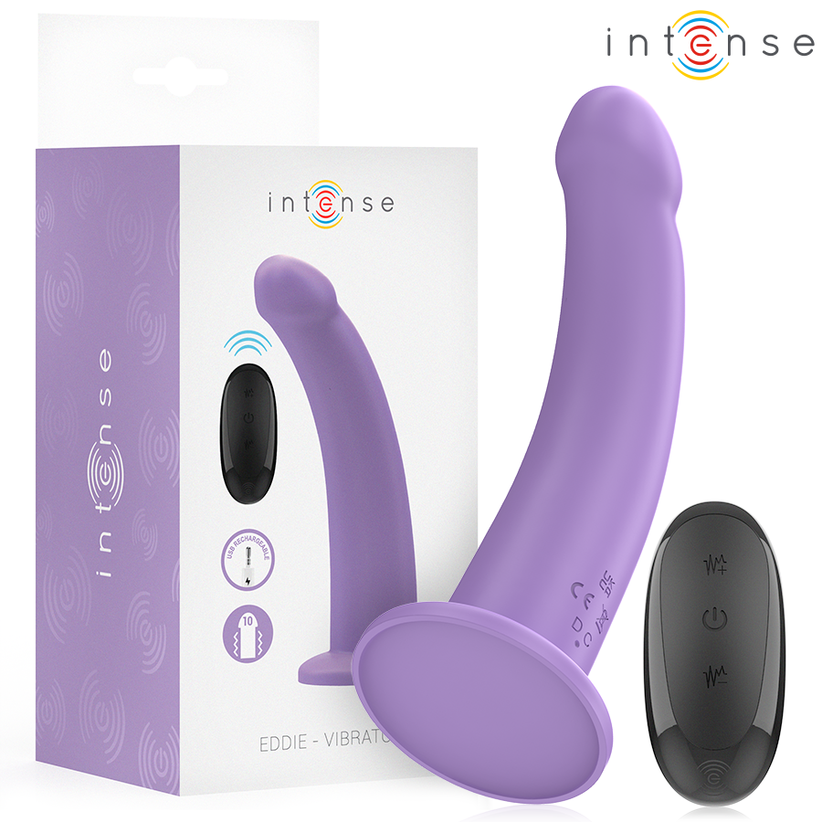 INTENSE – VIBRATORE EDDIE 17,5 CM 10 VIBRAZIONI VIOLA TELECOMANDO