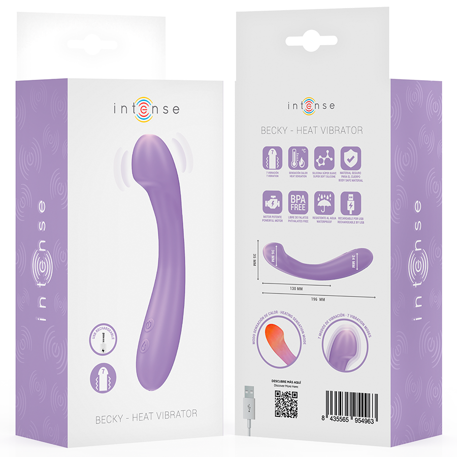 INTENSE – BECKY VIBRATEUR 19 CM CHAUFFANT 7 VIBRATIONS VIOLET
