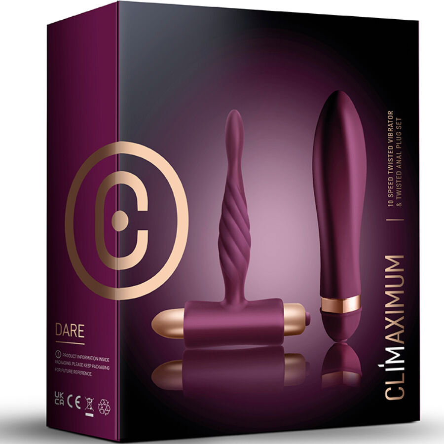 CLIMAXIMUM – DARE KIT VIBRATEUR TWISTED + PLUG ANAL DÉBUTANT