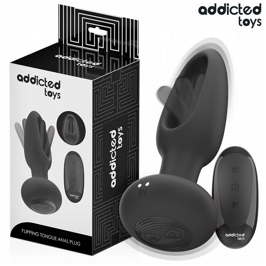 ADDICTED TOYS – Analplug mit vibrierender Zunge und Fernbedienung