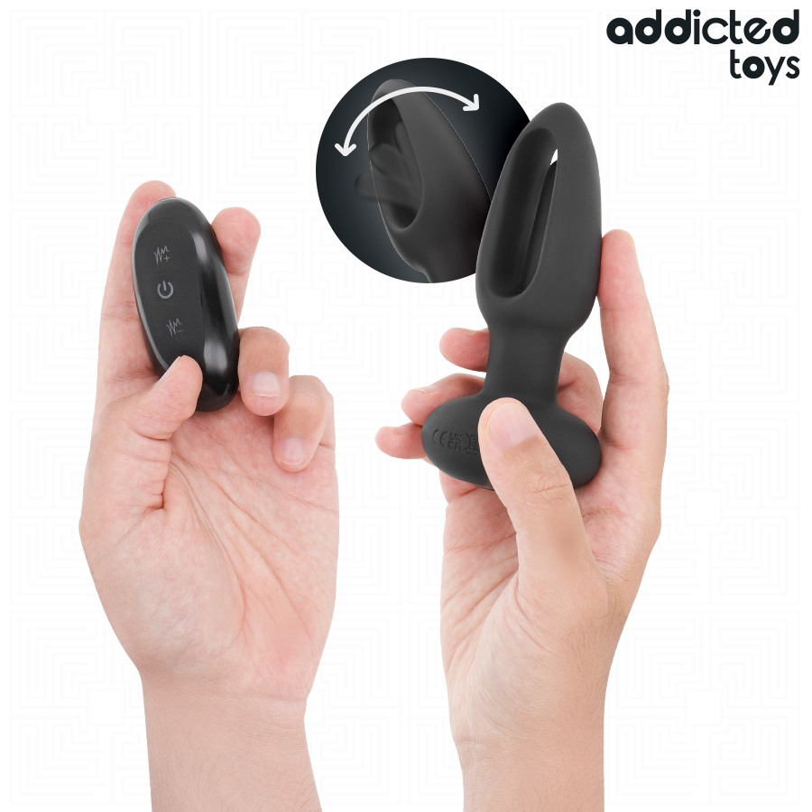 ADDICTED TOYS – Analplug mit vibrierender Zunge und Fernbedienung