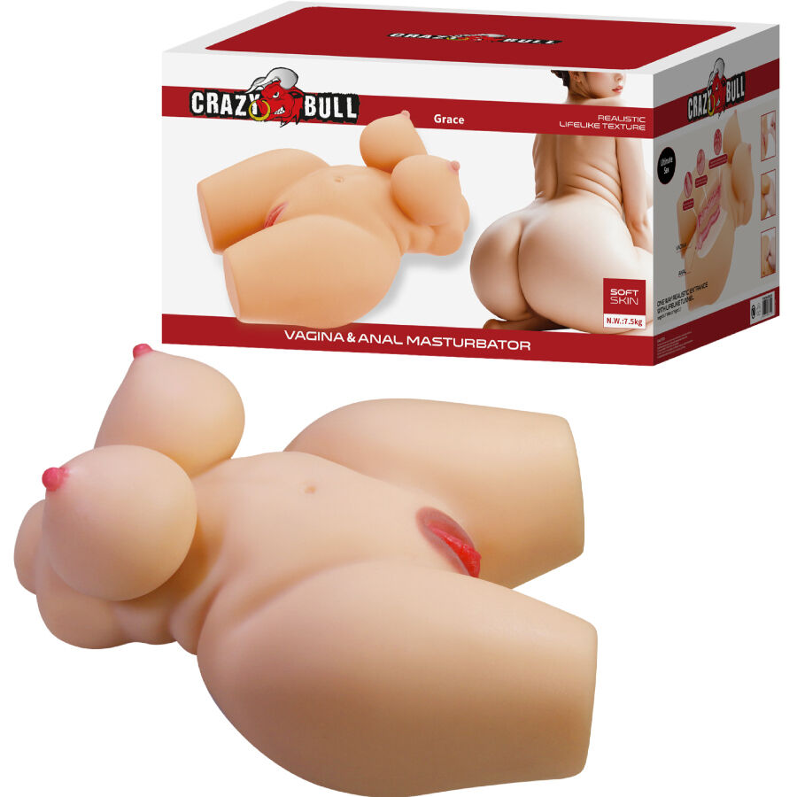 CRAZY BULL – Grace Realistischer Torso mit Vagina und Anus, 7,5 kg