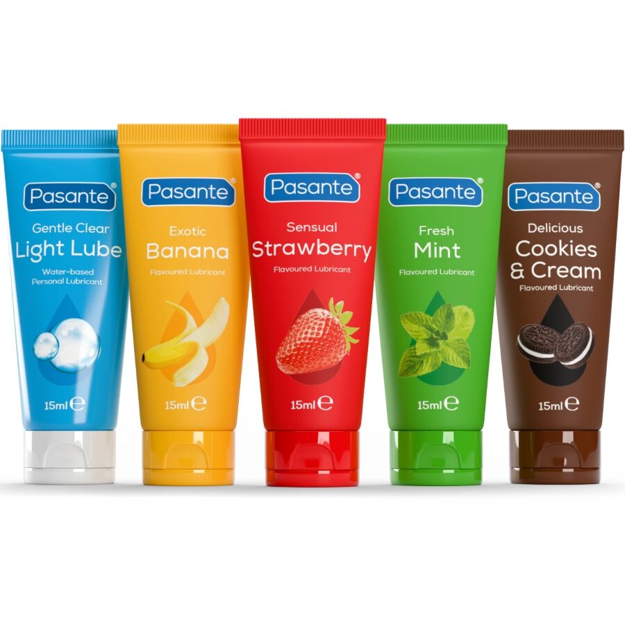 PASANTE – PACK LUBRIFIANTS SAVEURS ASSORTIES 5 UNITÉS X 15 ML