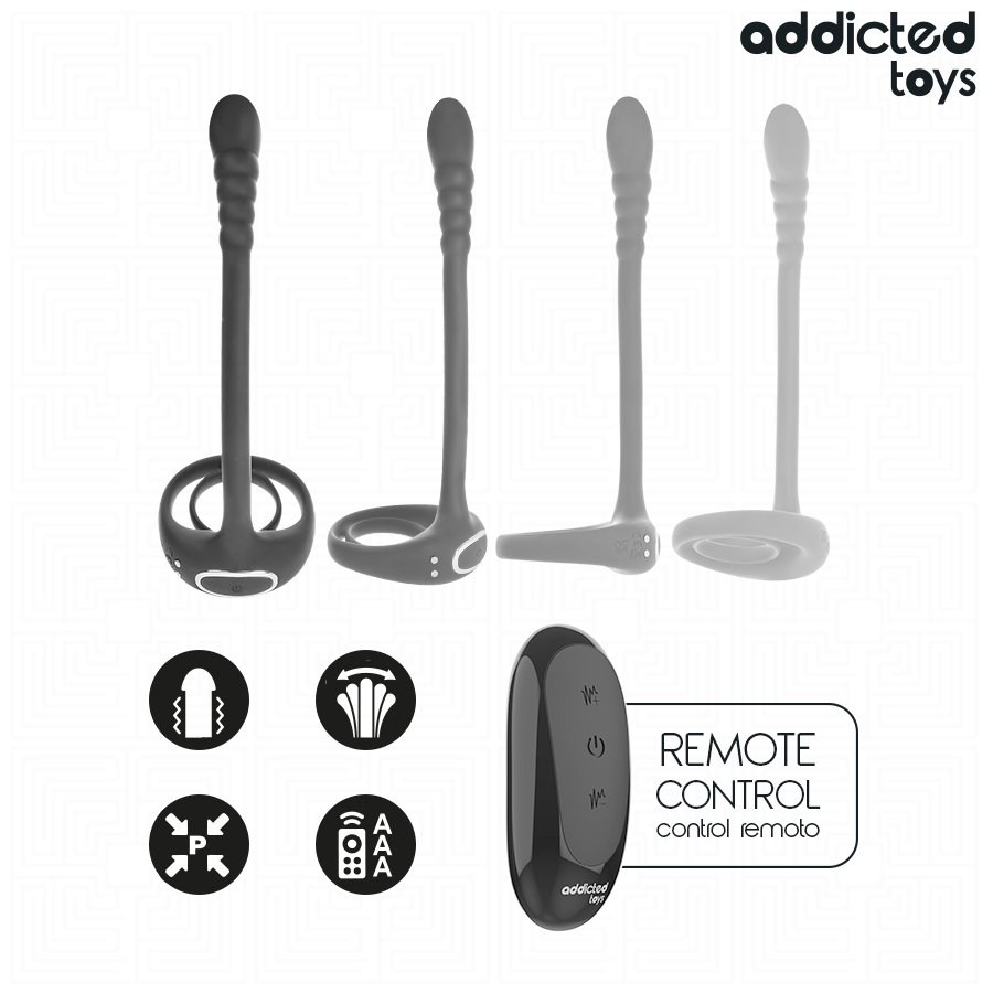 ADDICTED TOYS – ANNEAU PÉNITENTIAIRE VIBRANT POUR POINT P AVEC TÉLÉCOMMANDE