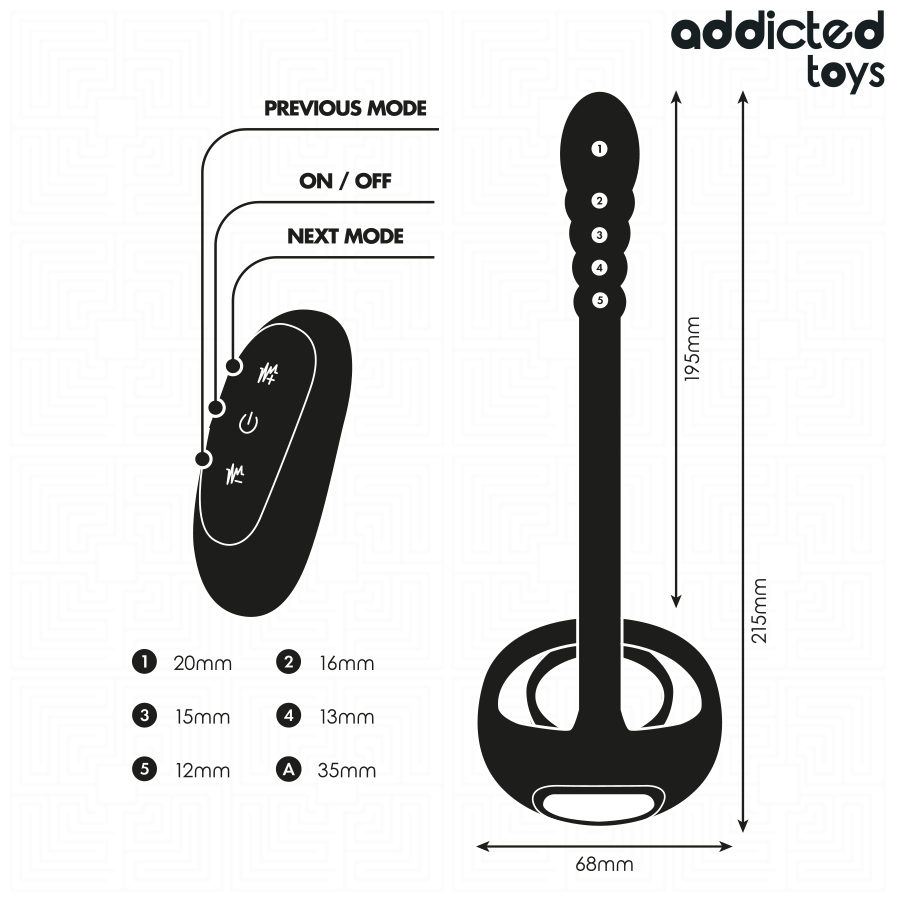 ADDICTED TOYS – ANNEAU PÉNITENTIAIRE VIBRANT POUR POINT P AVEC TÉLÉCOMMANDE