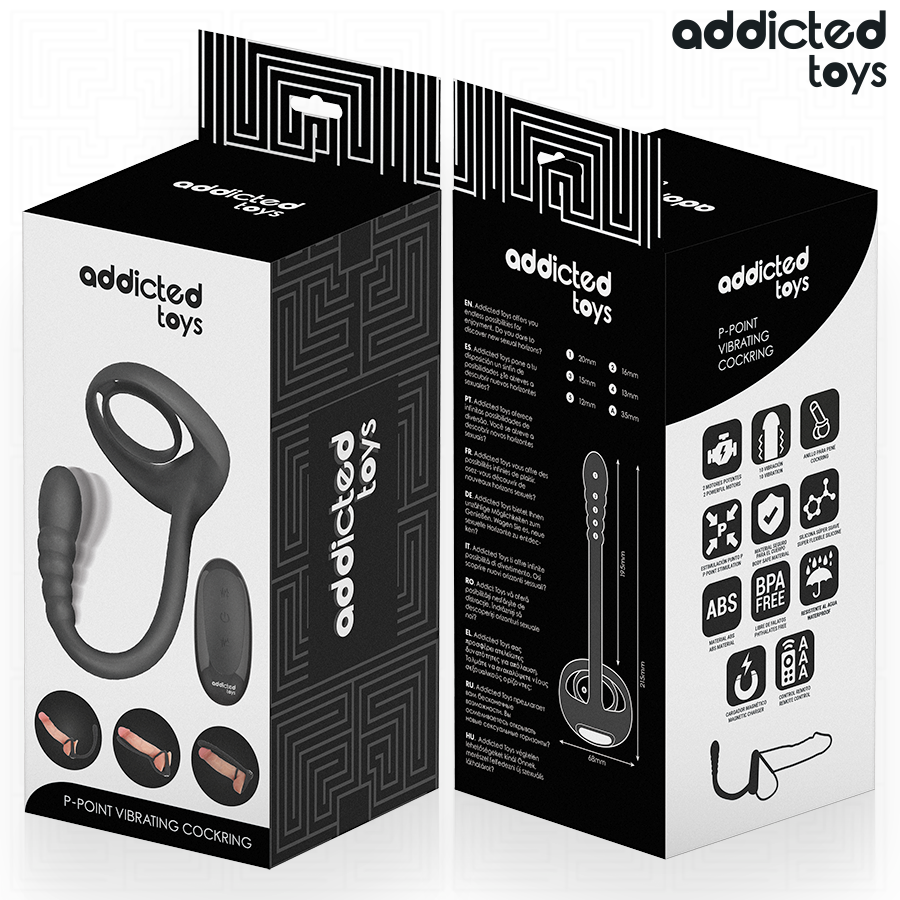 ADDICTED TOYS – ANNEAU PÉNITENTIAIRE VIBRANT POUR POINT P AVEC TÉLÉCOMMANDE