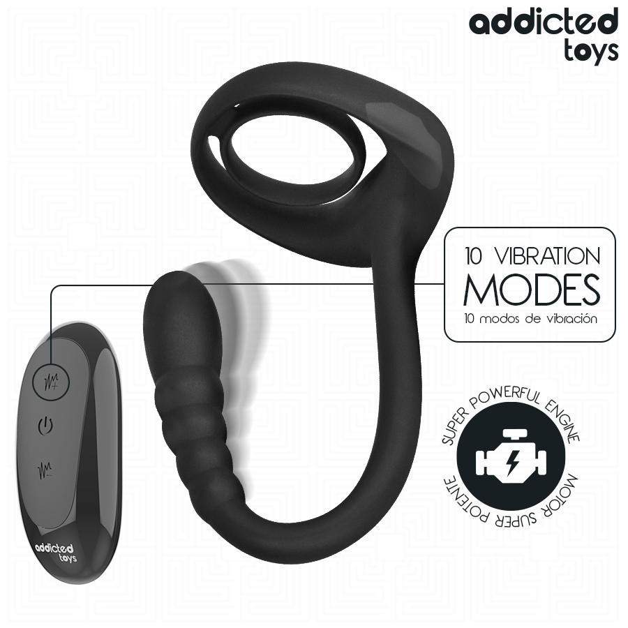 ADDICTED TOYS – ANNEAU PÉNITENTIAIRE VIBRANT POUR POINT P AVEC TÉLÉCOMMANDE