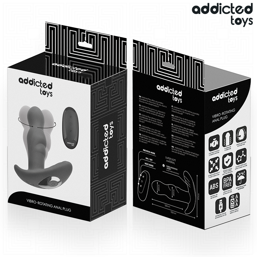 ADDICTED TOYS – Rotierender vibrierender Analstecker mit Fernbedienung