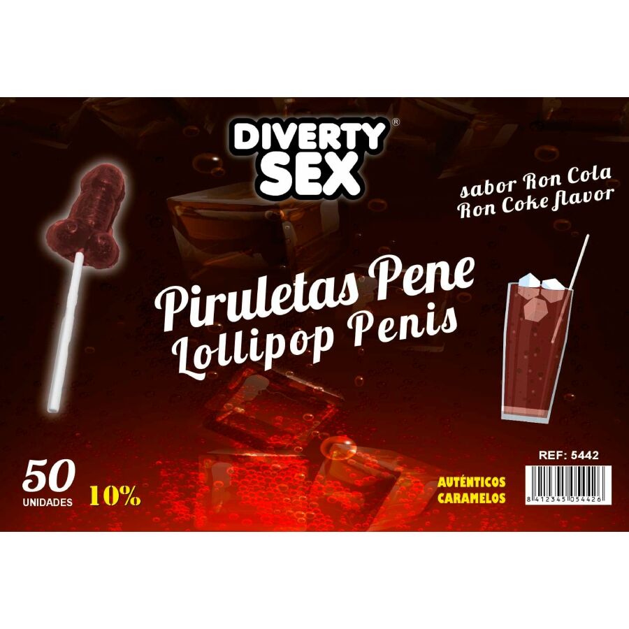 DIABLO GOLOSO – 50 Penis-Lollipops mit Alkohol