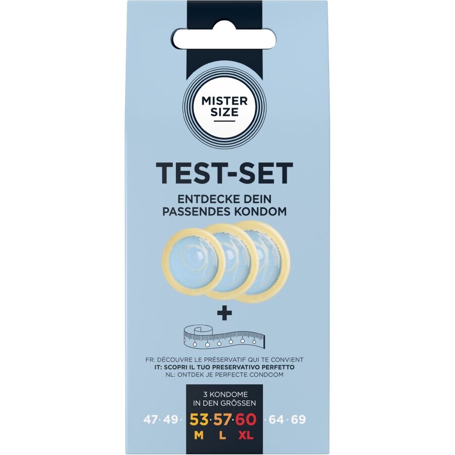 MISTER SIZE – Testset mit 3 Kondomgrössen und Massband