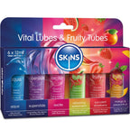 SKINS Vital & Fruity Glubes Kit – Gleitmittel-Set, 6 x 12 ml