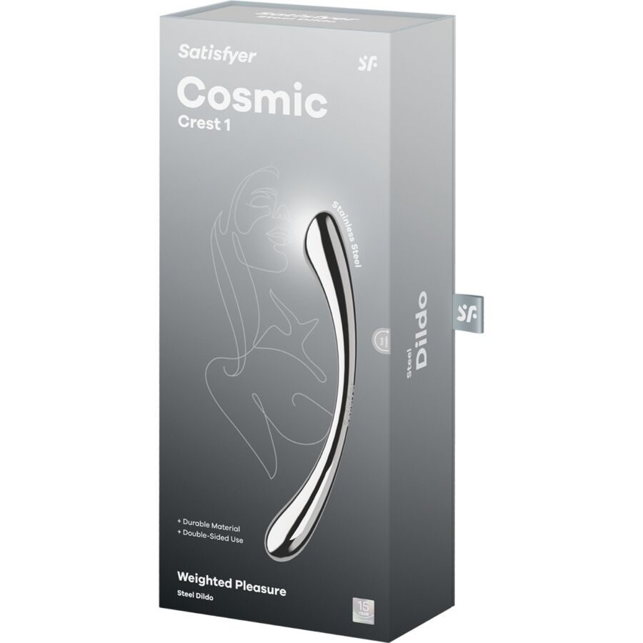 SATISFYER – COSMIC CREST 1 GODEMICHET DOUBLE EXTRÉMITÉ EN ACIER INOXYDABLE