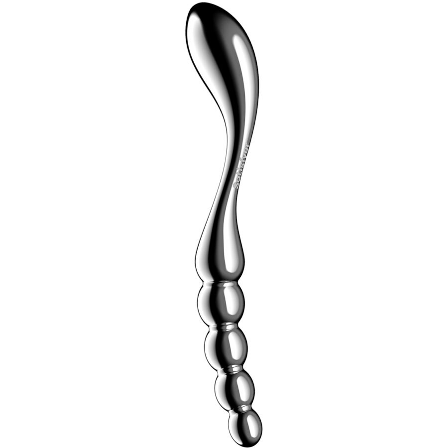 SATISFYER – STAR FORCE 1 GODEMICHET DOUBLE EN ACIER INOXYDABLE