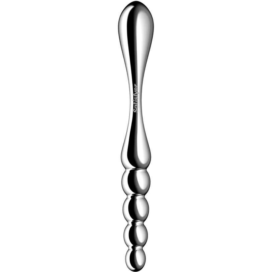 SATISFYER – STAR FORCE 1 GODEMICHET DOUBLE EN ACIER INOXYDABLE