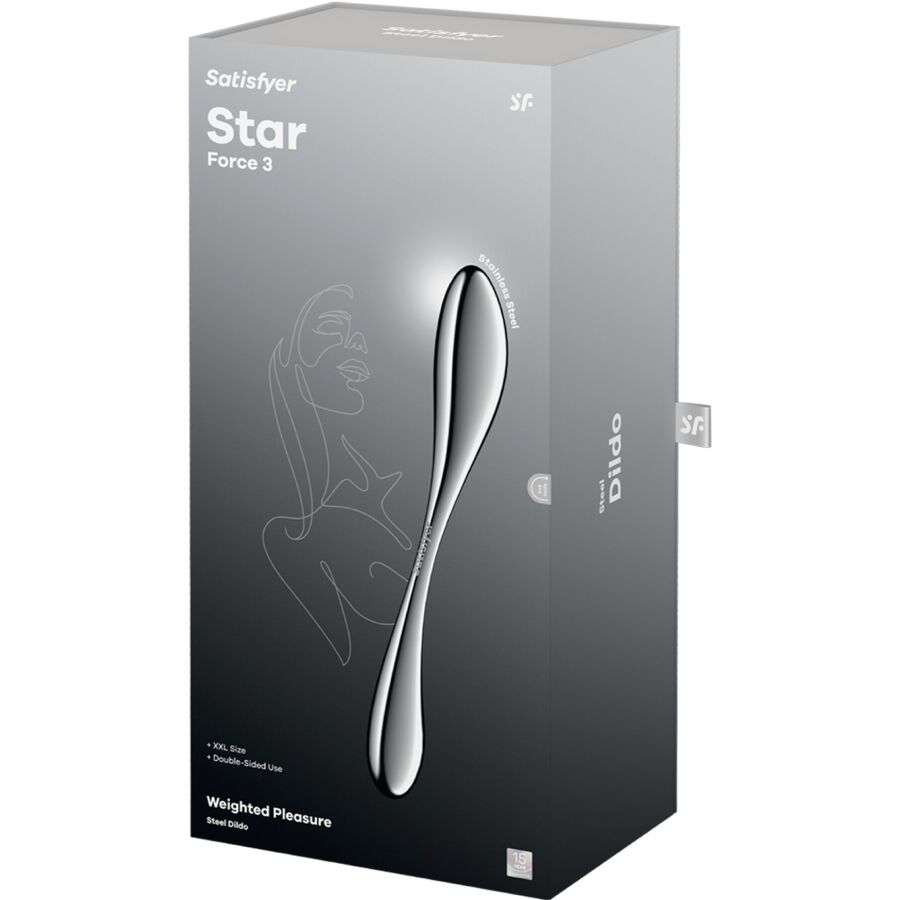 SATISFYER – STAR FORCE 3 STAINLESS STEEL DOUBLE-ENDED DILDO