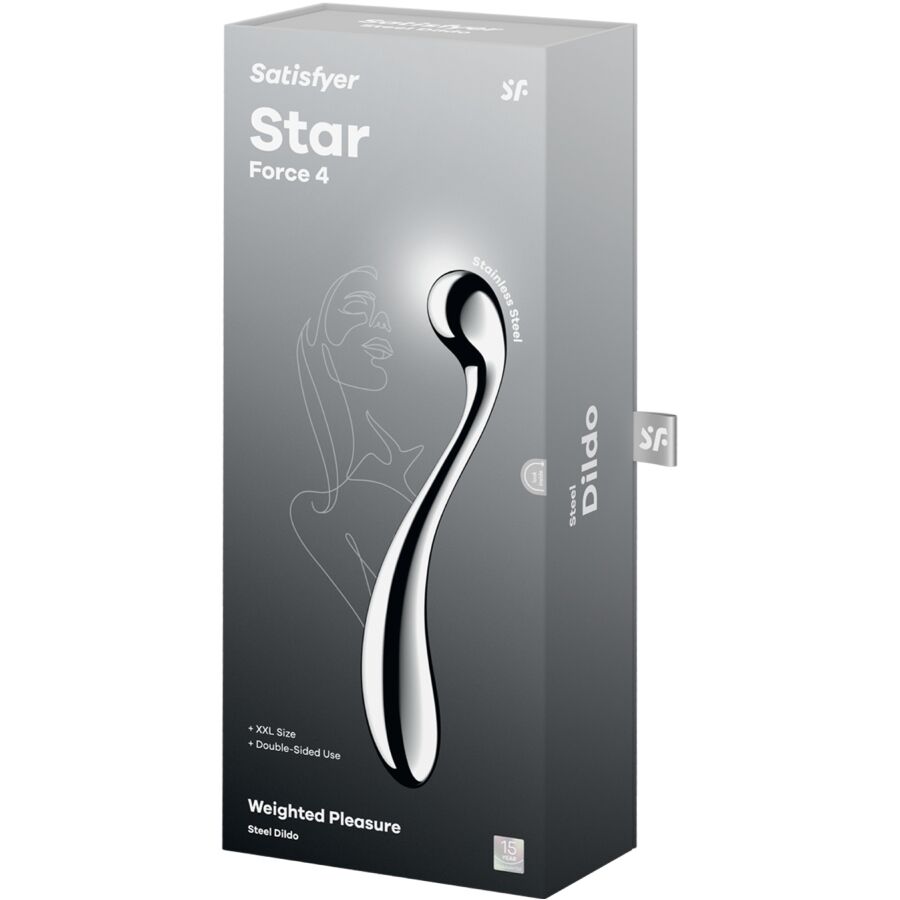 SATISFYER – STAR FORCE 4 GODEMICHET DOUBLE EN ACIER INOXYDABLE