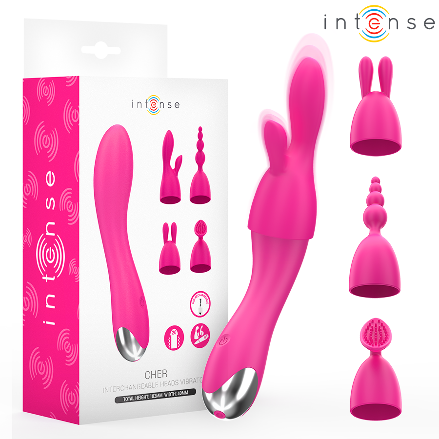 INTENSE – CHER VIBRATOR WITH 20 PATTERNS AND INTERCHANGEABLE HEADS