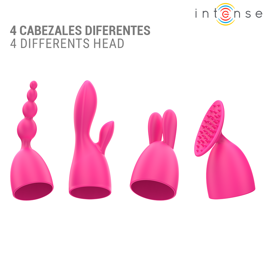 INTENSE – VIBRATORE CHER CON 20 MODALITÀ E TESTINE INTERCAMBIABILI