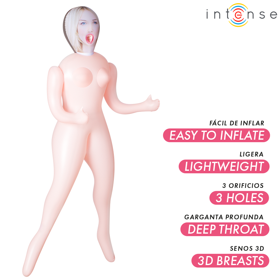 Intense Dolls Ingrid – Aufblasbare Puppe mit drei Öffnungen